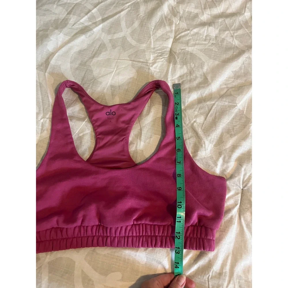 Alo Yoga Accolade Sweatshirt Bra Pink Racerback Sports Bra Large
